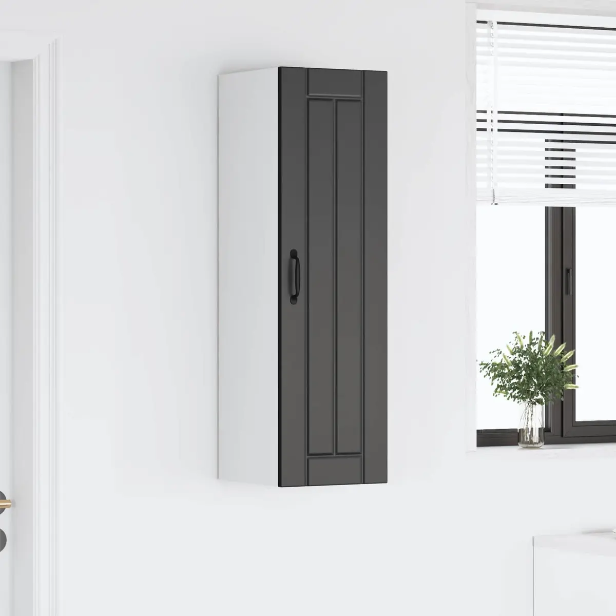 Wall Cabinet Kitchen Storage Engineered Wood Black 30 x 31 x 100 cm Dishwasher