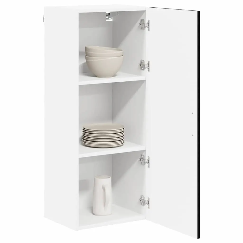 Black Engineered Wood Wall Cabinet
