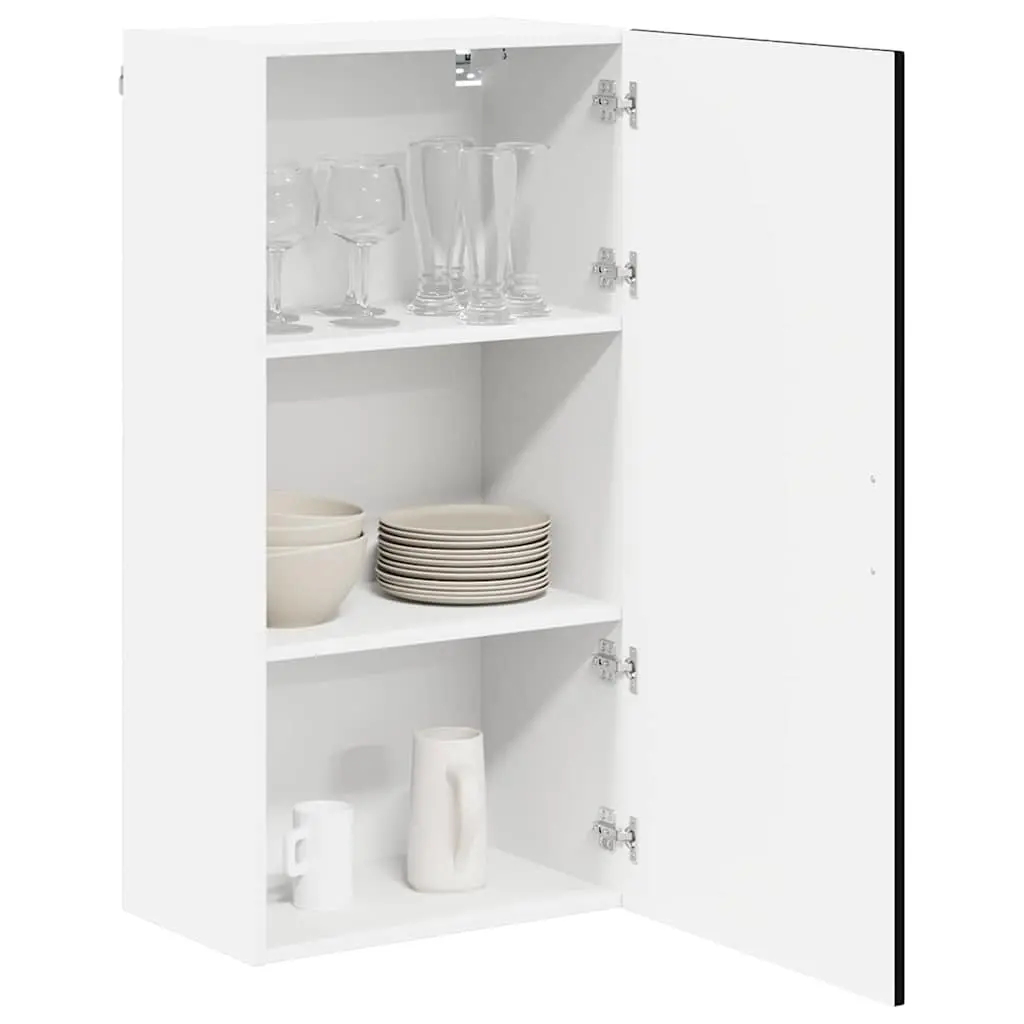 Wall Cabinet Kitchen Storage Dishwasher Panel Black 50x31x100cm