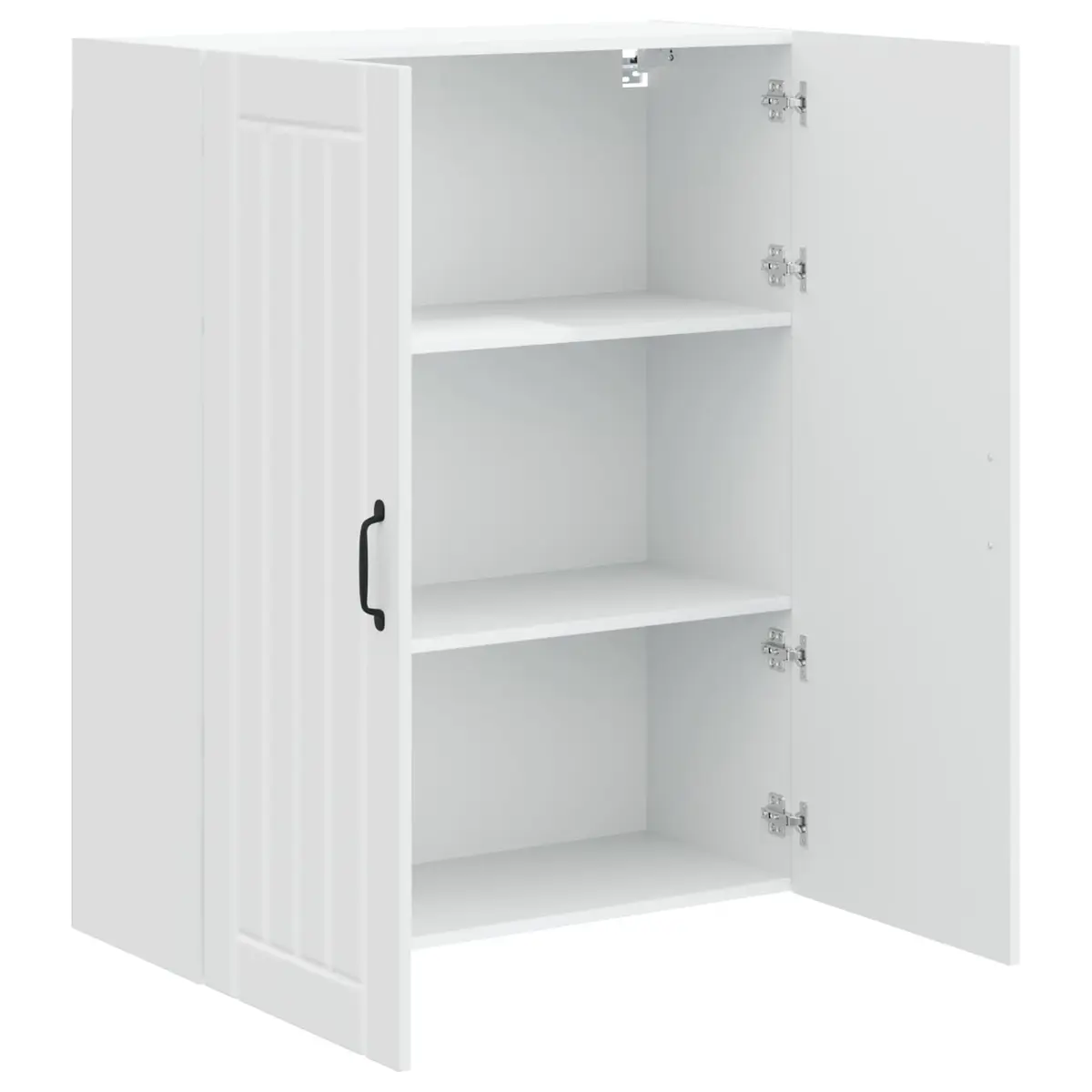 Wall Cabinet Kitchen Storage Engineered Wood High Gloss White 80 x 31 x 100 cm