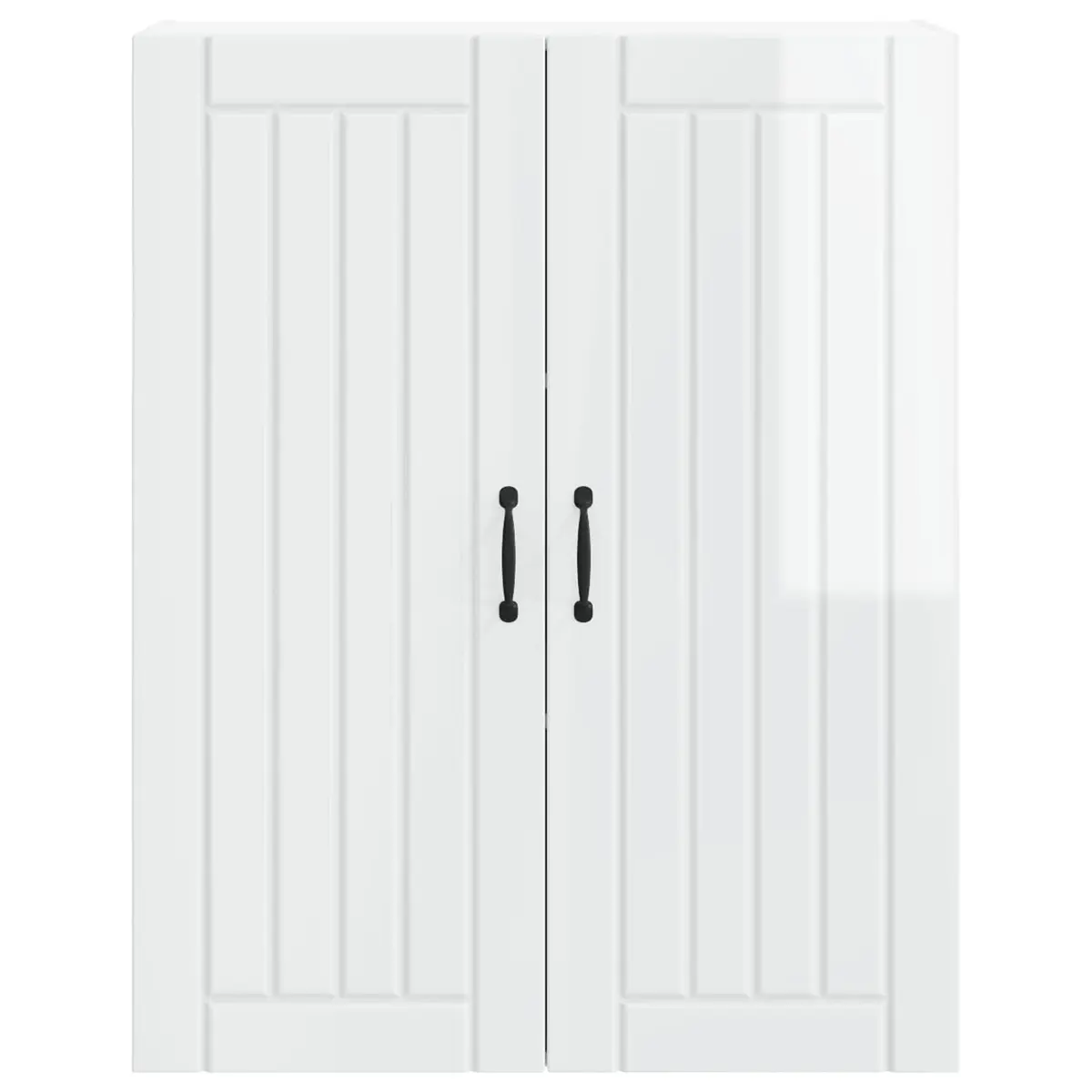 Wall Cabinet Kitchen Storage Engineered Wood High Gloss White 80 x 31 x 100 cm