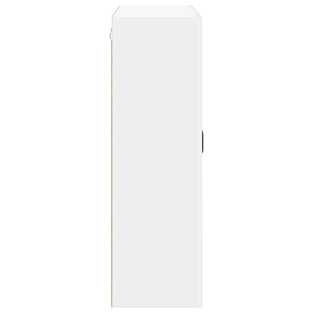 Wall Cabinet Kitchen Storage Engineered Wood High Gloss White 80 x 31 x 100 cm