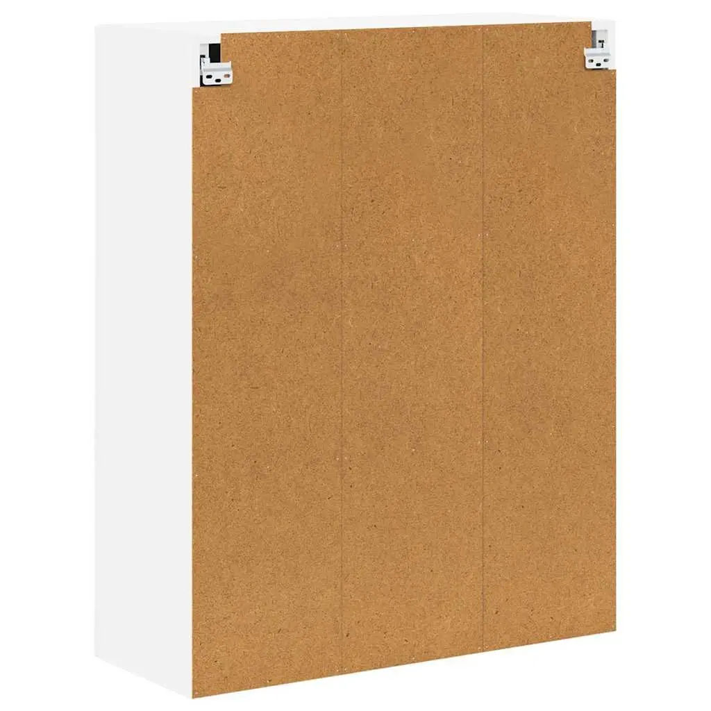 Wall Cabinet Kitchen Storage Engineered Wood High Gloss White 80 x 31 x 100 cm