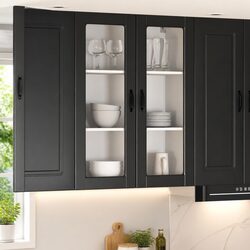 Specifications of the LUCCA Black Glass Cabinet - 80 x 31 x 100 cm