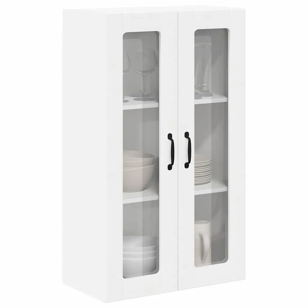 Wall Glass Cabinet White 60x31x100cm Kitchen Storage Engineered Wood Display