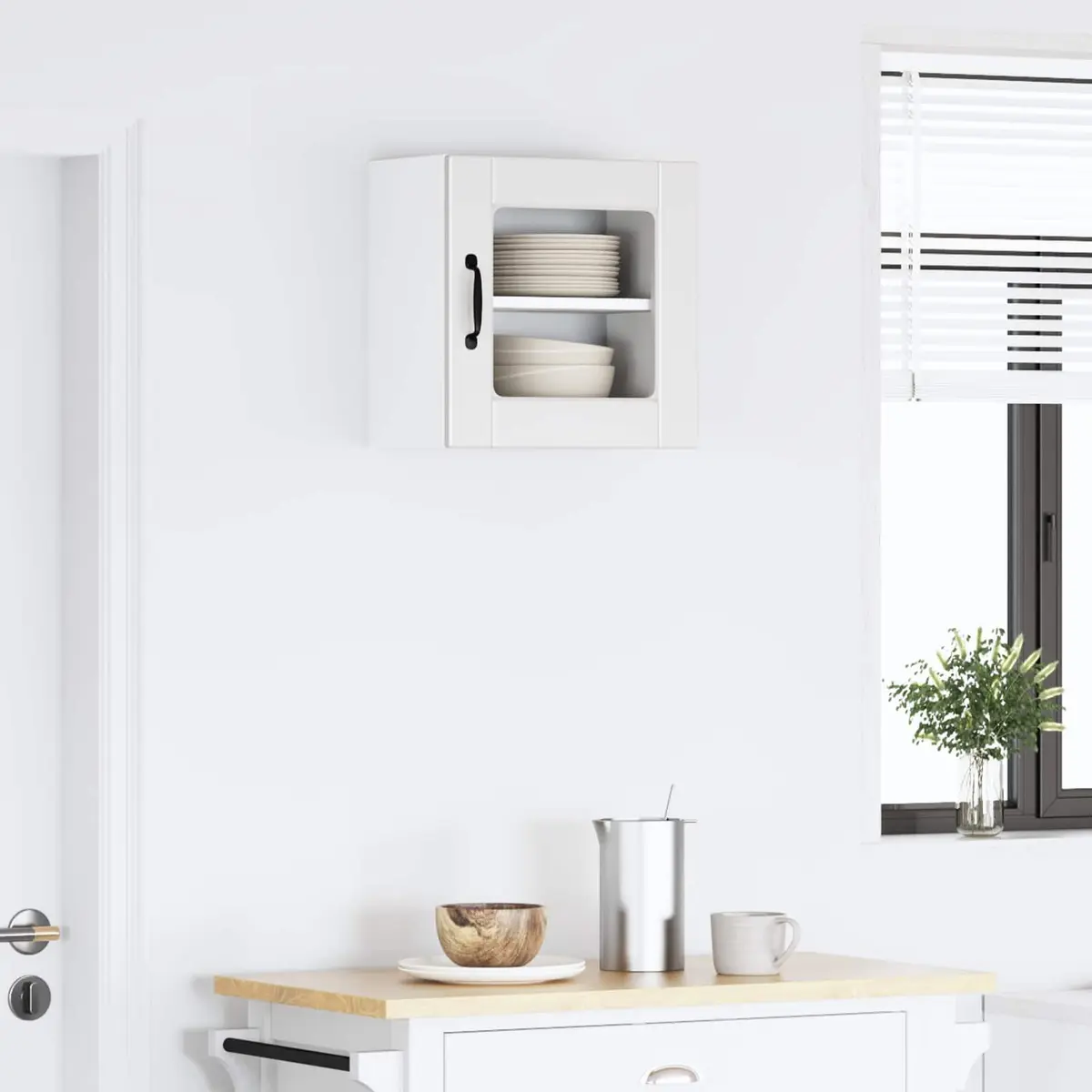 Wall Glass Cabinet Kitchen Storage 40x31x40cm