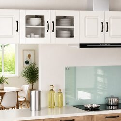 Wall Glass Cabinet Dimensions: 40x31x40cm, High Gloss White