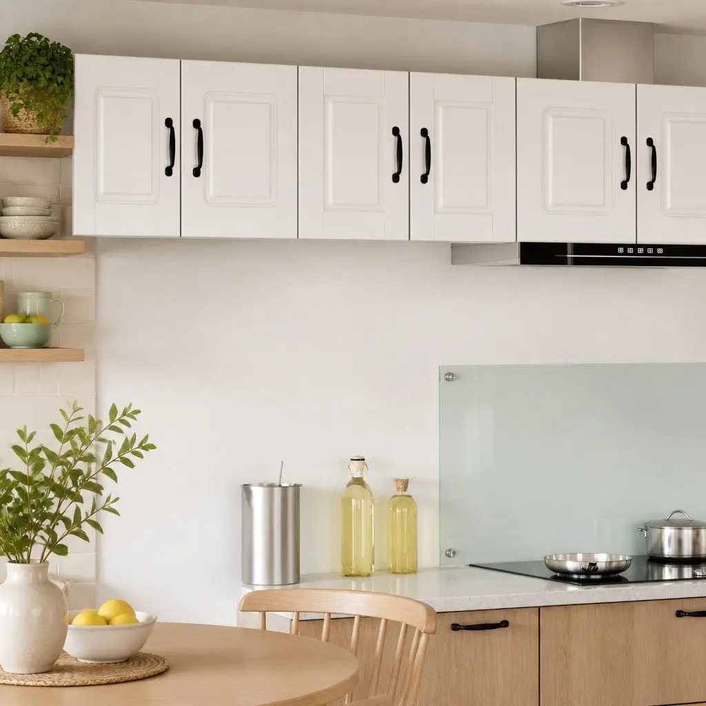 2-Piece White Wall-Mounted Kitchen Cabinet