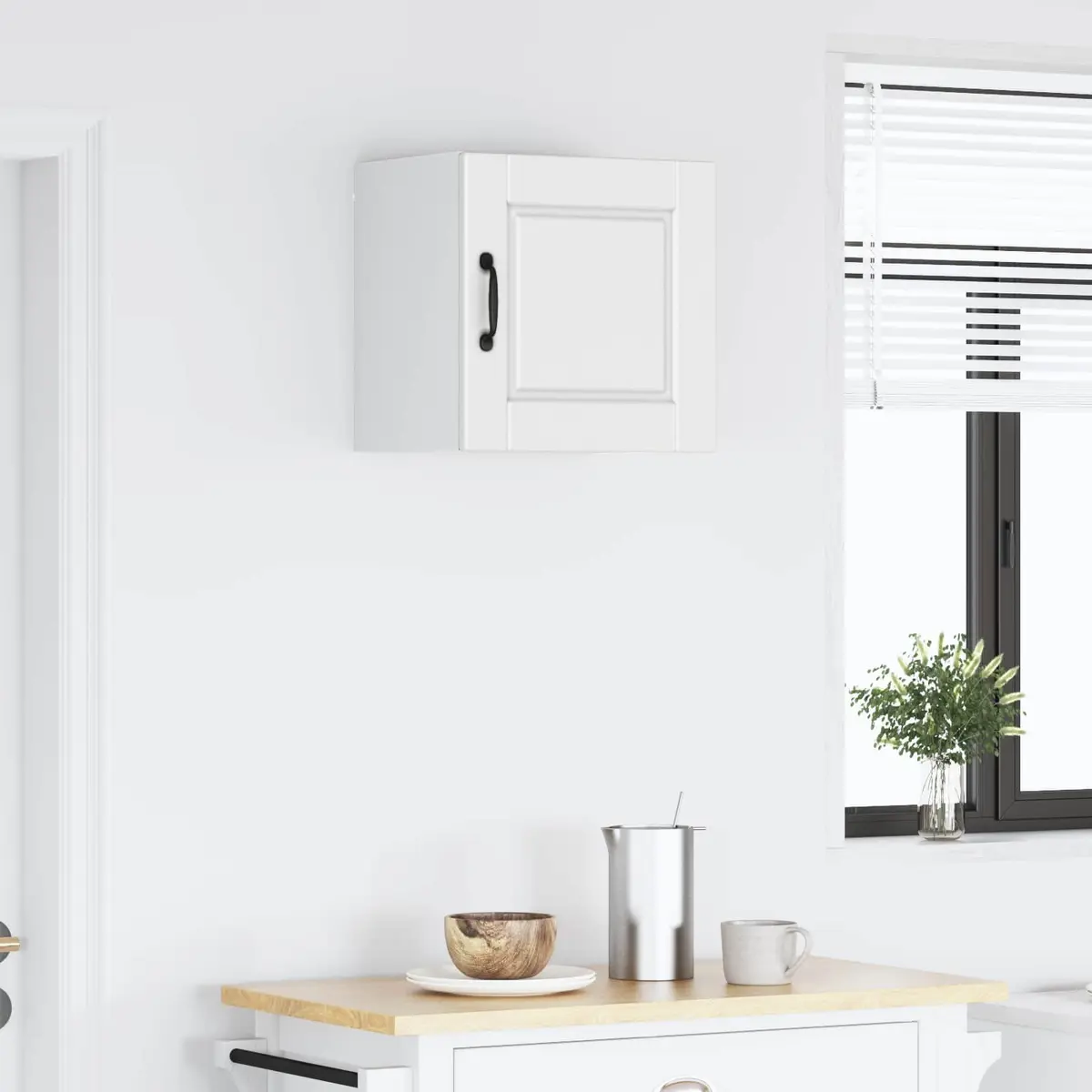 Wall Mounted Cabinet Kitchen Storage Modern White 40cm x 31cm x 40cm Engineered Wood