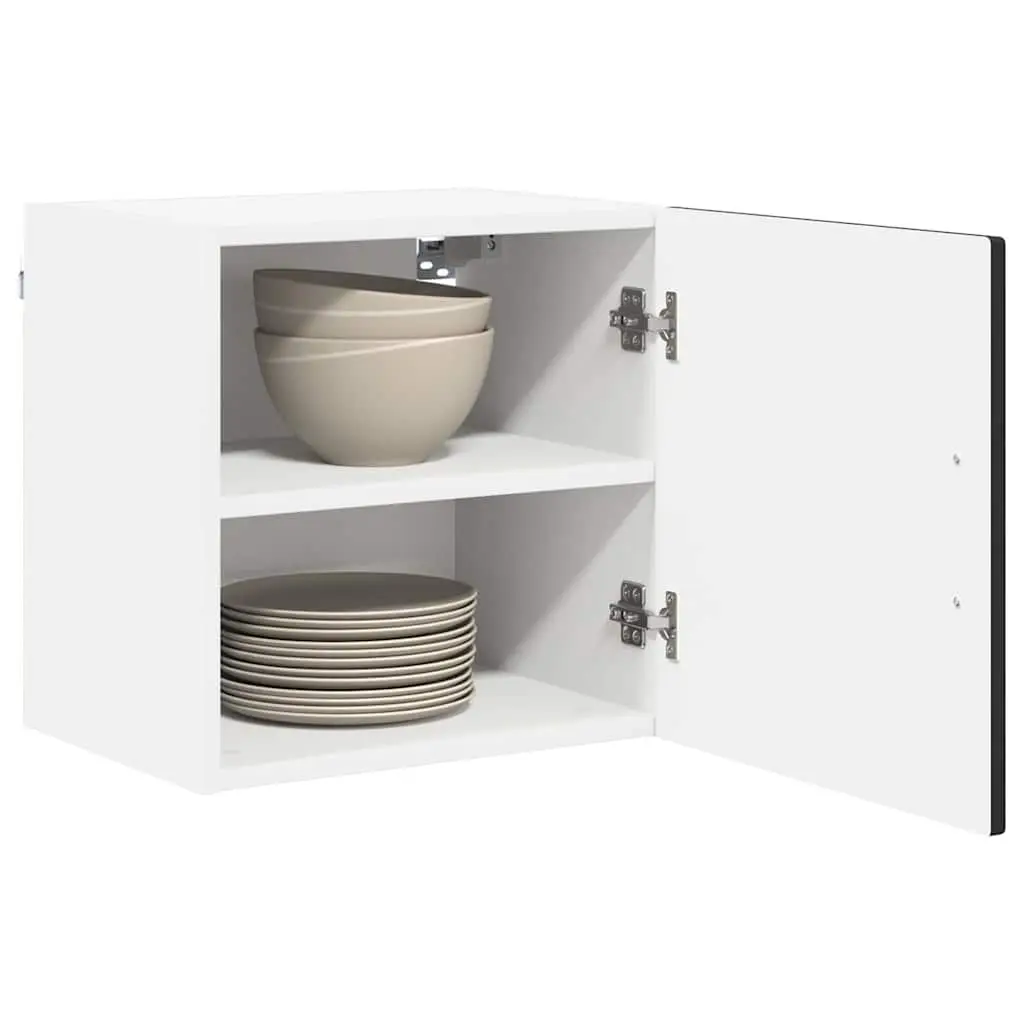 Wall Cabinet Kitchen Storage Black Engineered Wood 40x31x40 cm Shelves