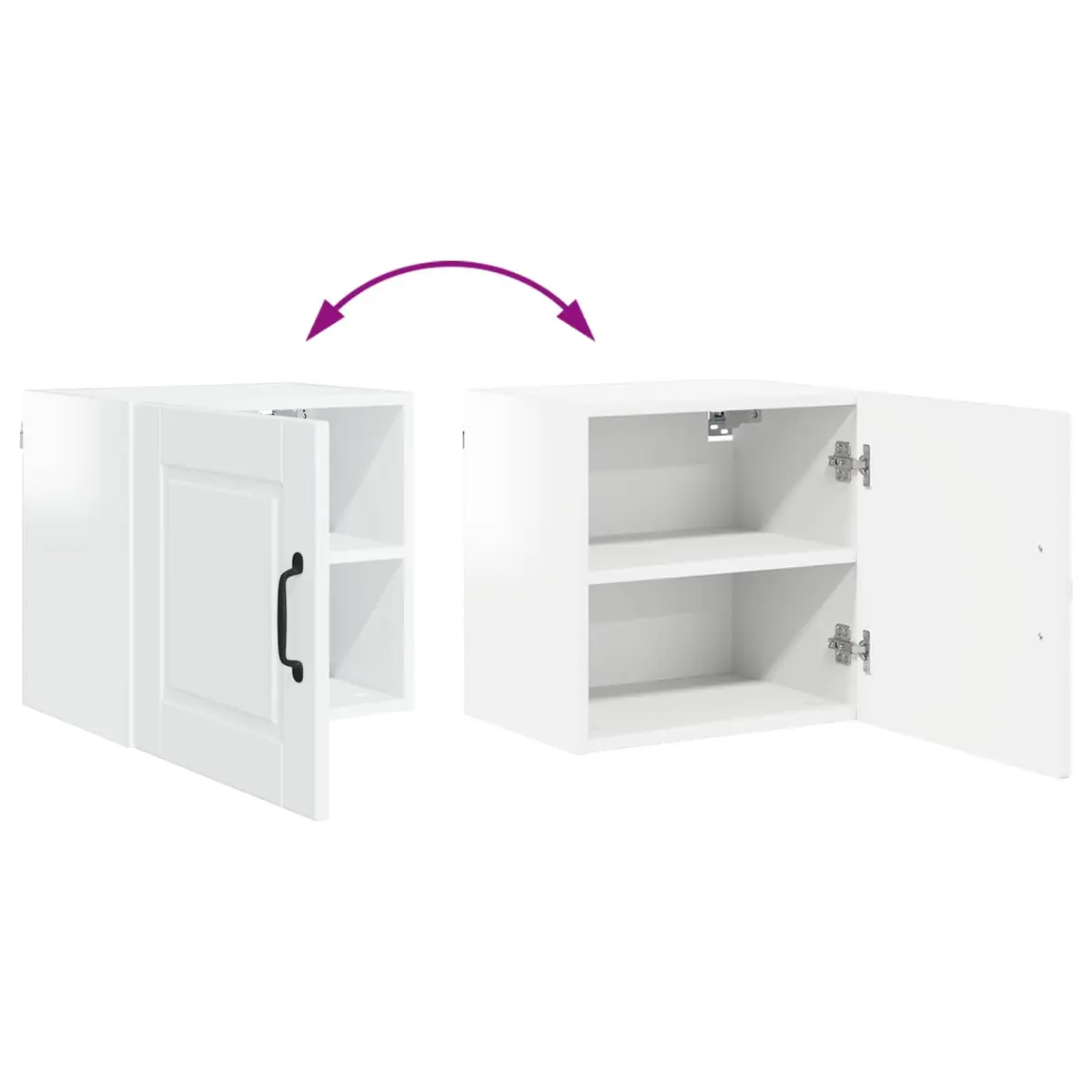 Wall Cabinet Kitchen Storage High Gloss White 40cm