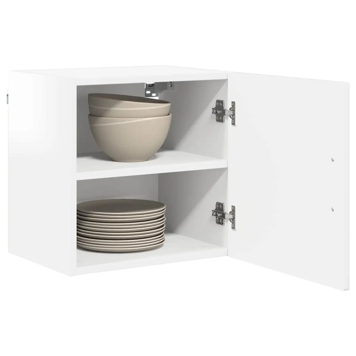 Wall Cabinet Kitchen Storage High Gloss White 40cm