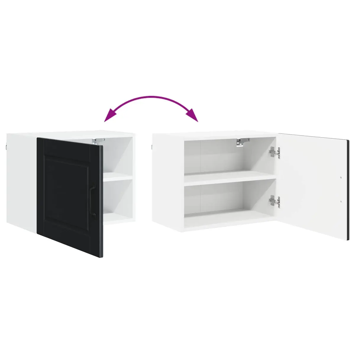 Wall Cabinet Kitchen Storage 2 pcs Black Engineered Wood 50 x 31 x 40 cm