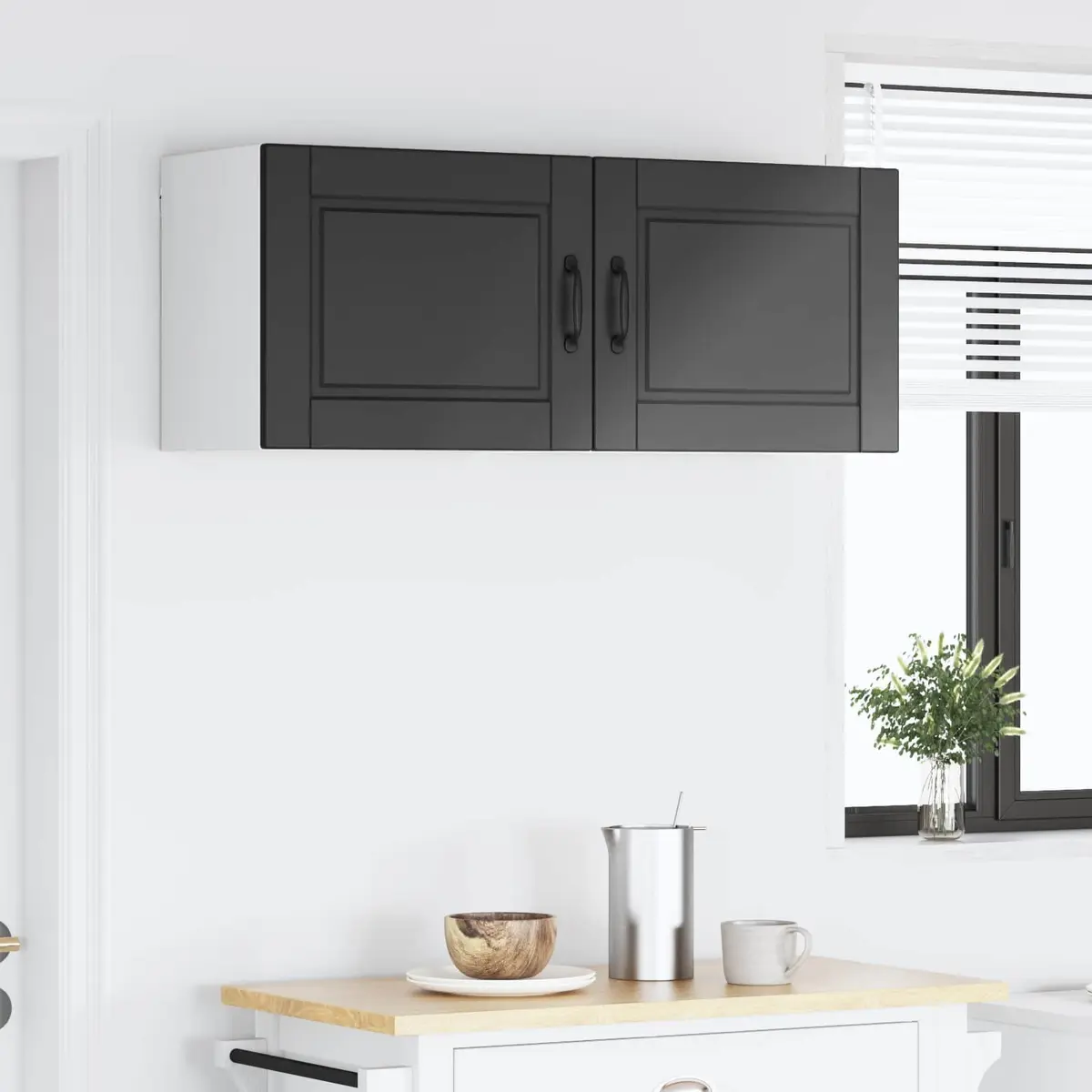 Wall Cabinet Kitchen Storage 2 pcs Black Engineered Wood 50 x 31 x 40 cm