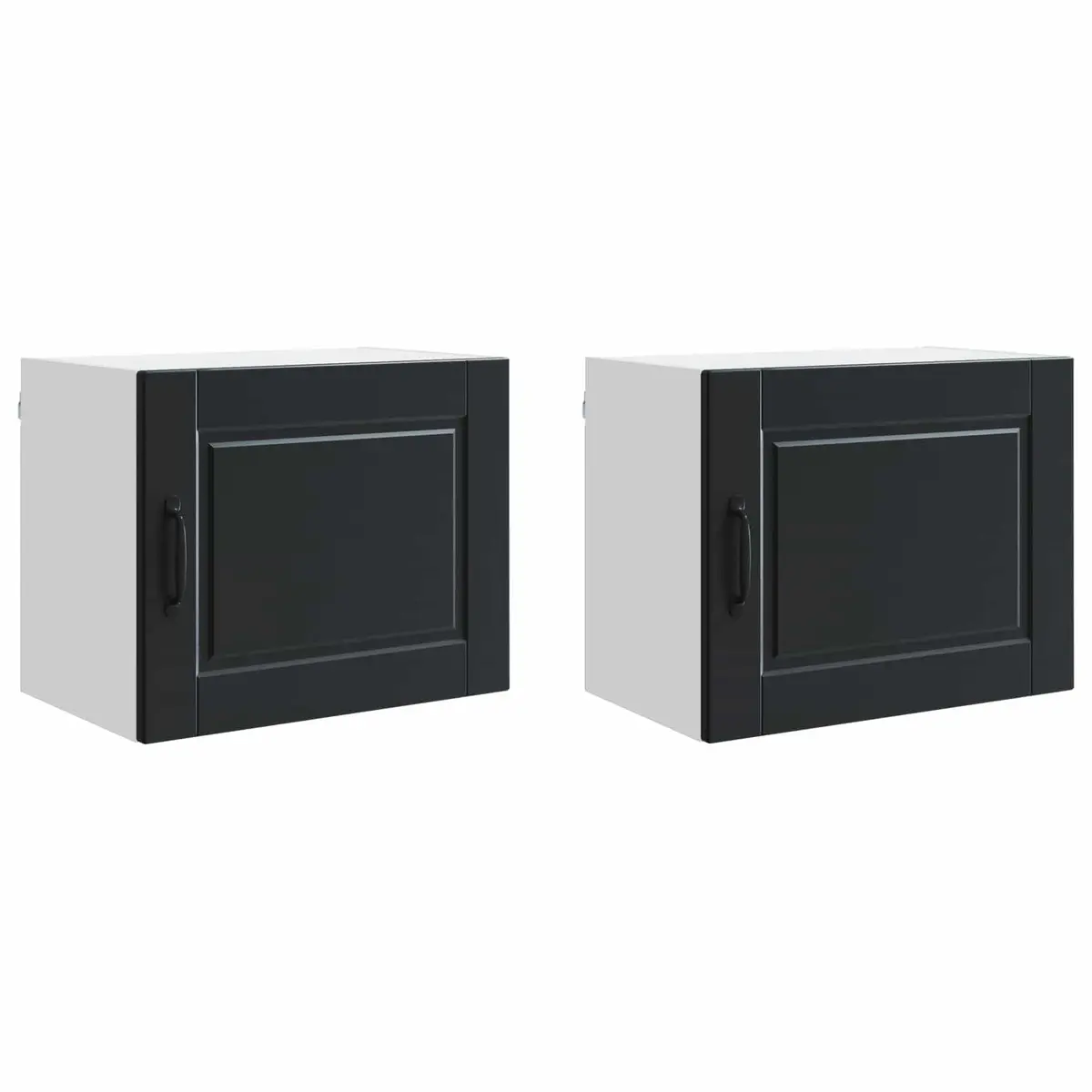 Wall Cabinet Kitchen Storage 2 pcs Black Engineered Wood 50 x 31 x 40 cm