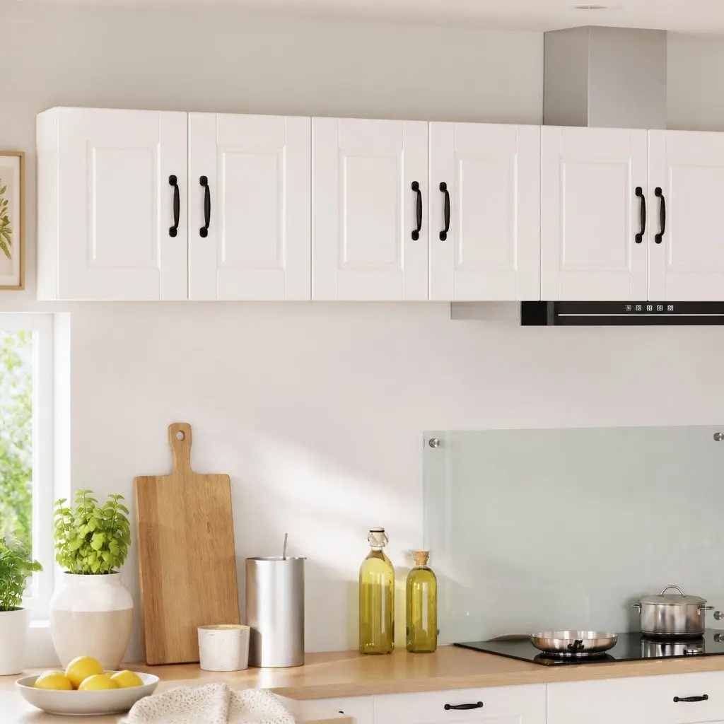 Wall Cabinet Kitchen Storage 2 Pcs White Engineered Wood 60x31x40cm