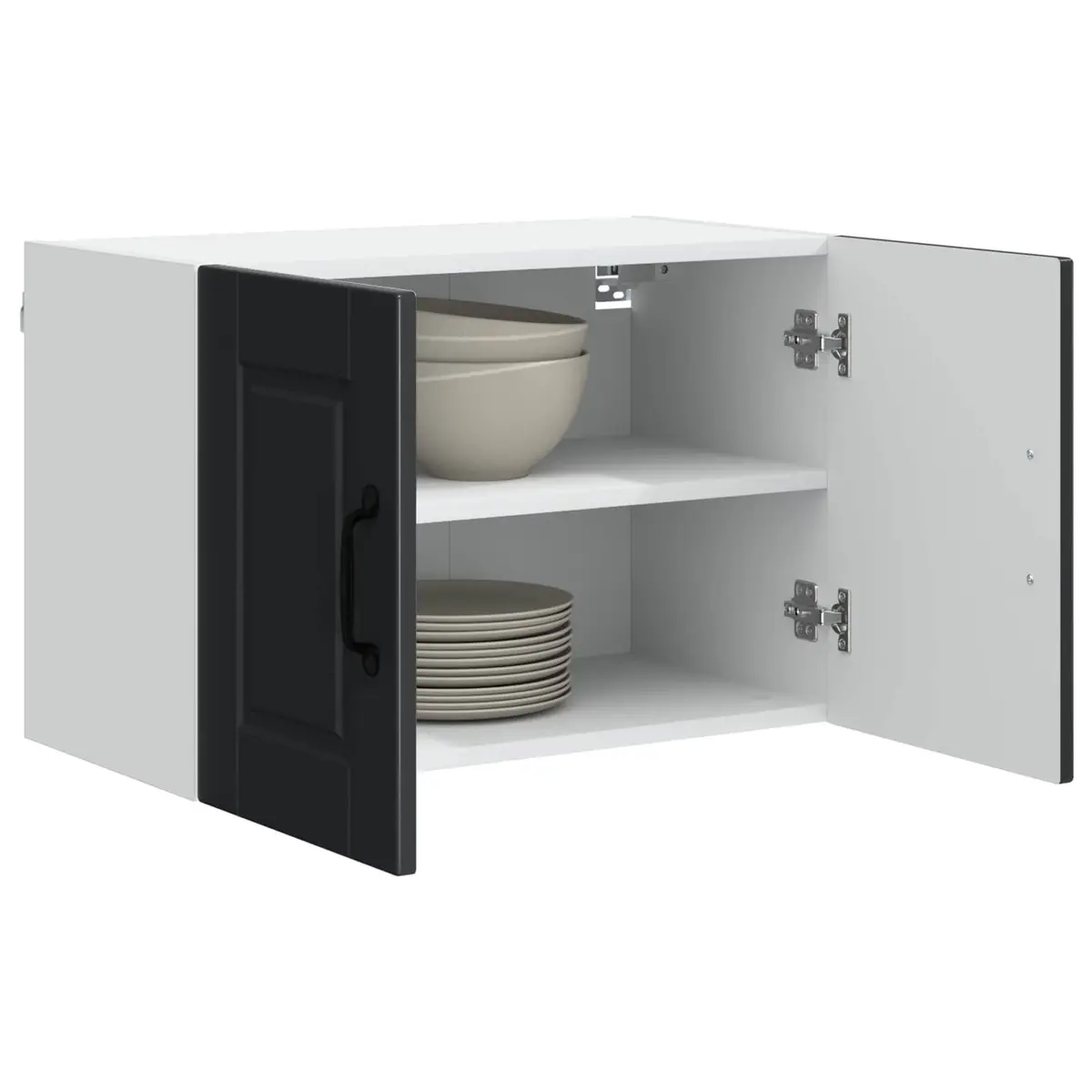 Black Wall Cabinet Kitchen Storage Unit