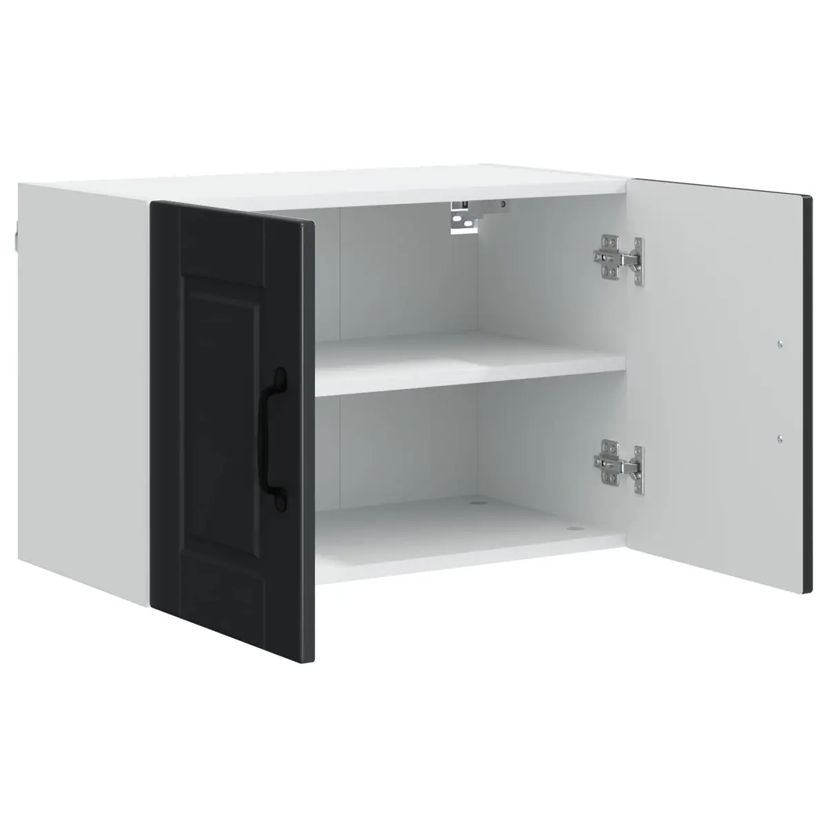 Wall Mounted Kitchen Cabinet 60x31x40cm Modern Black Engineered Wood 2 Piece Set