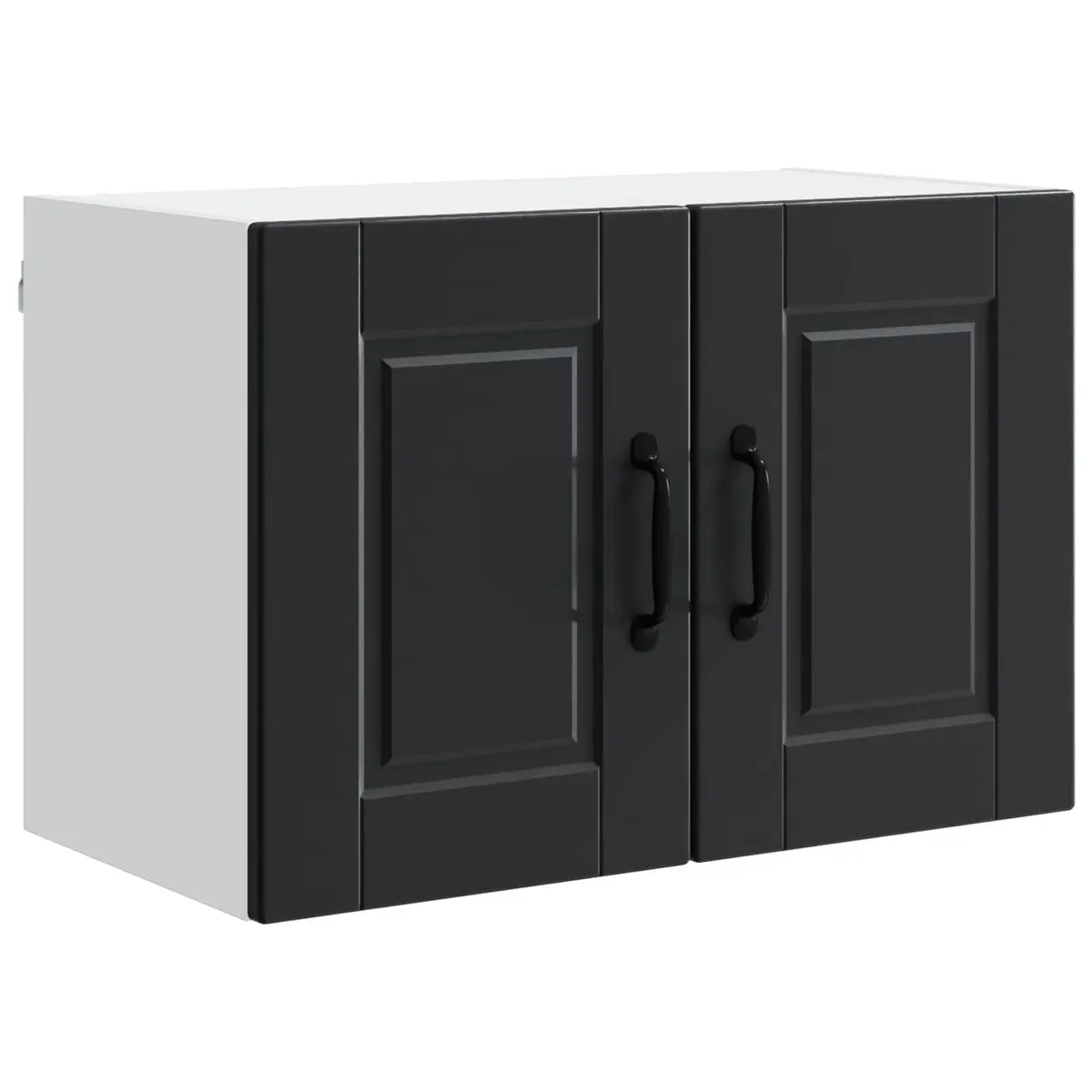 Wall Mounted Kitchen Cabinet 60x31x40cm Modern Black Engineered Wood 2 Piece Set