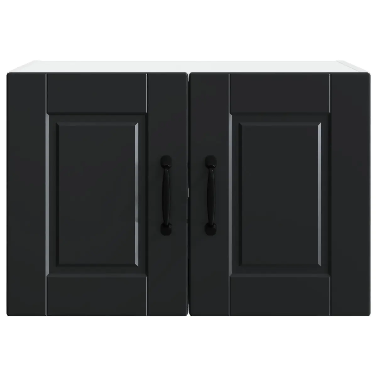 Wall Mounted Kitchen Cabinet 60x31x40cm Modern Black Engineered Wood 2 Piece Set