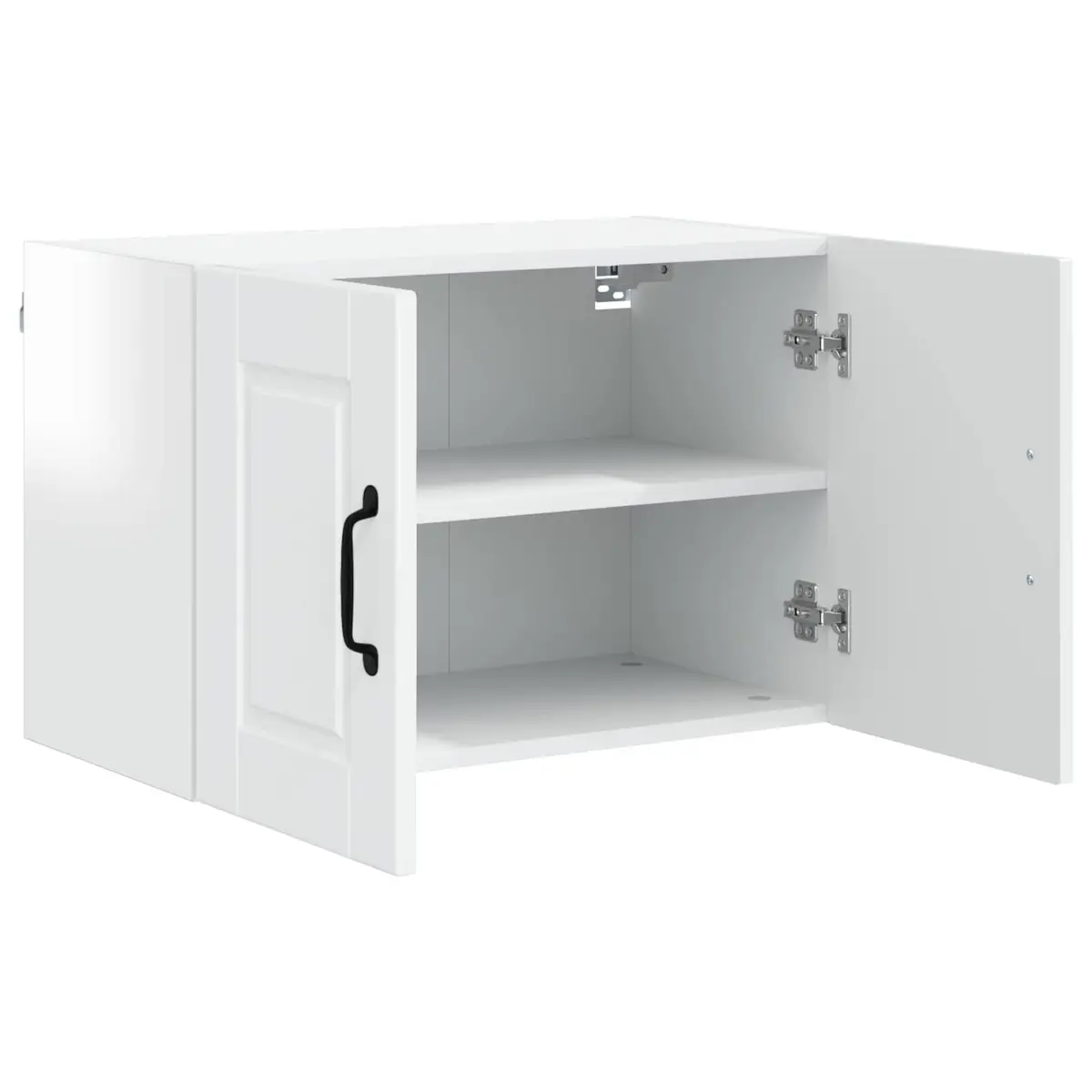 Wall Cabinet Kitchen 60 x 31 x 40 cm High Gloss White Storage Shelves