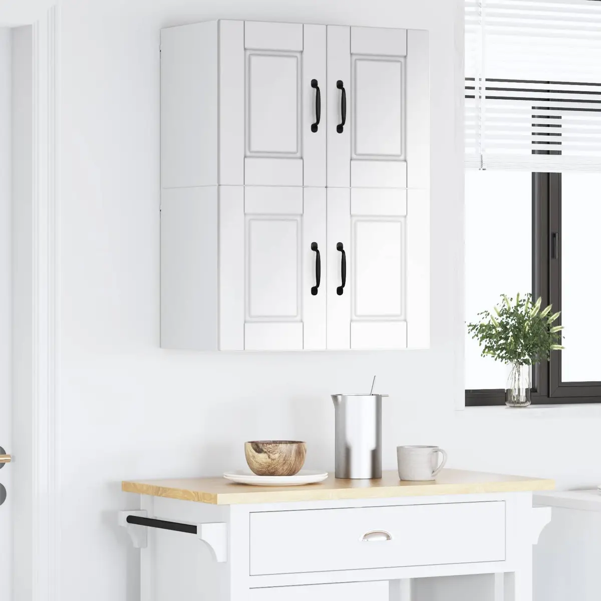High Gloss White Kitchen Wall Cabinet, 60cm