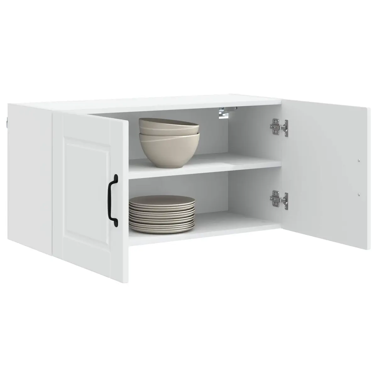 Wall Cabinet Modern Kitchen Storage White 80x31x40cm Engineered Wood Shelves
