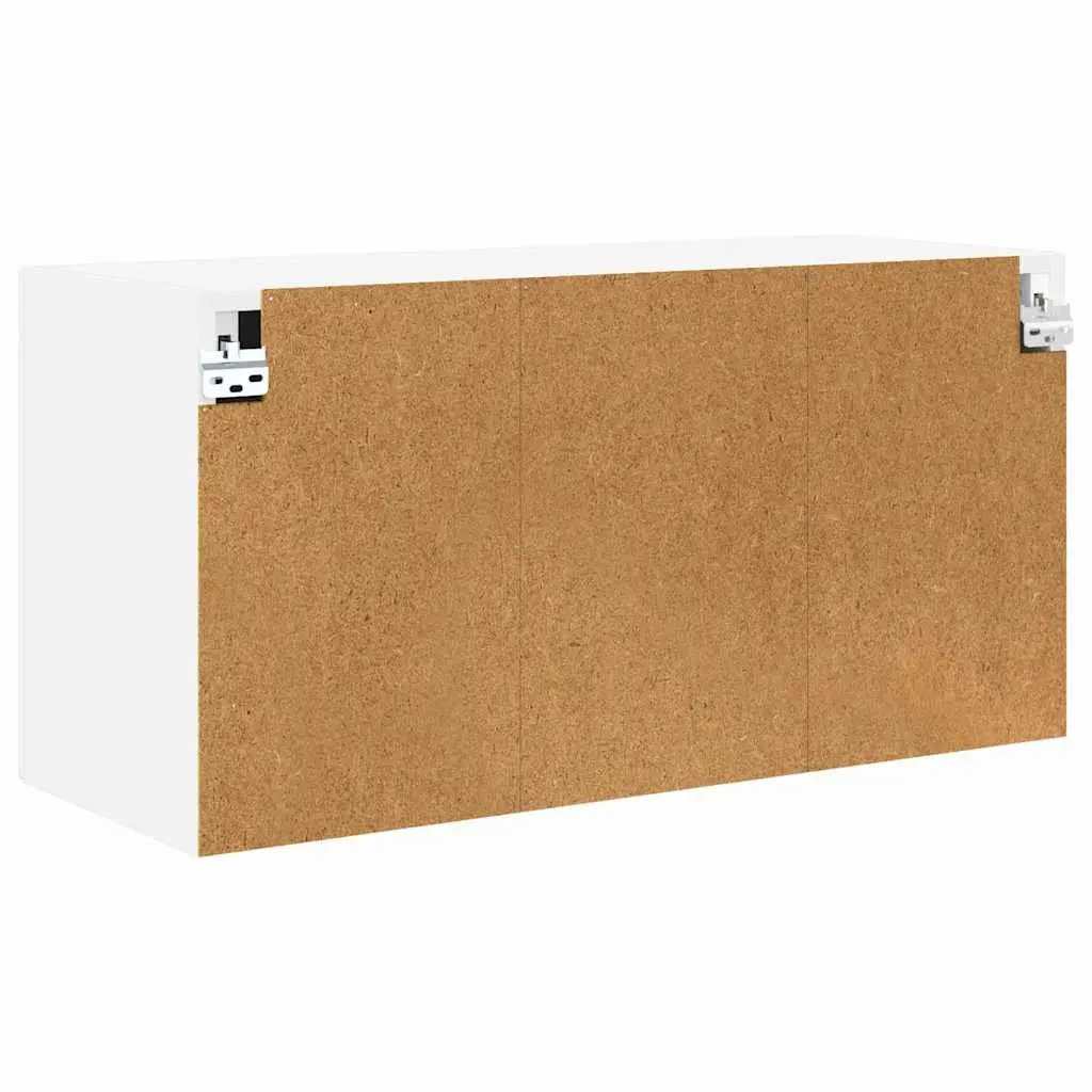 Wall Cabinet Modern Kitchen Storage White 80x31x40cm Engineered Wood Shelves