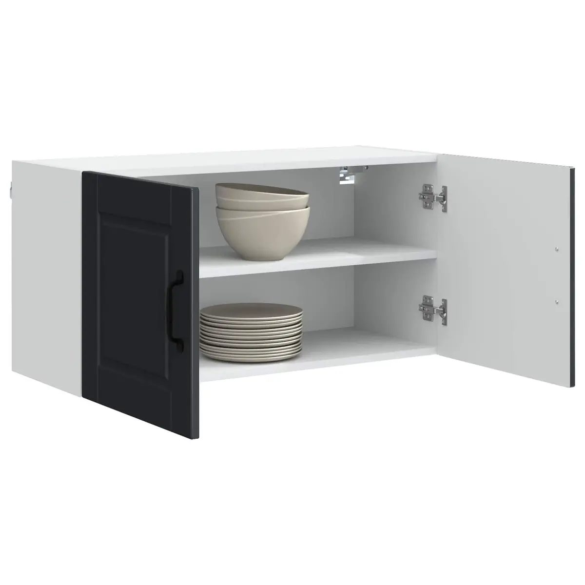 80x31x40cm Engineered Wood Wall Cabinet in Black
