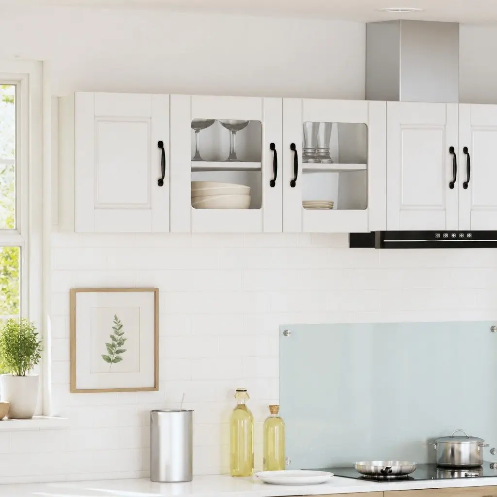 Wall Cabinet Indoor Kitchen Storage High Gloss White 80 x 31 x 40 cm