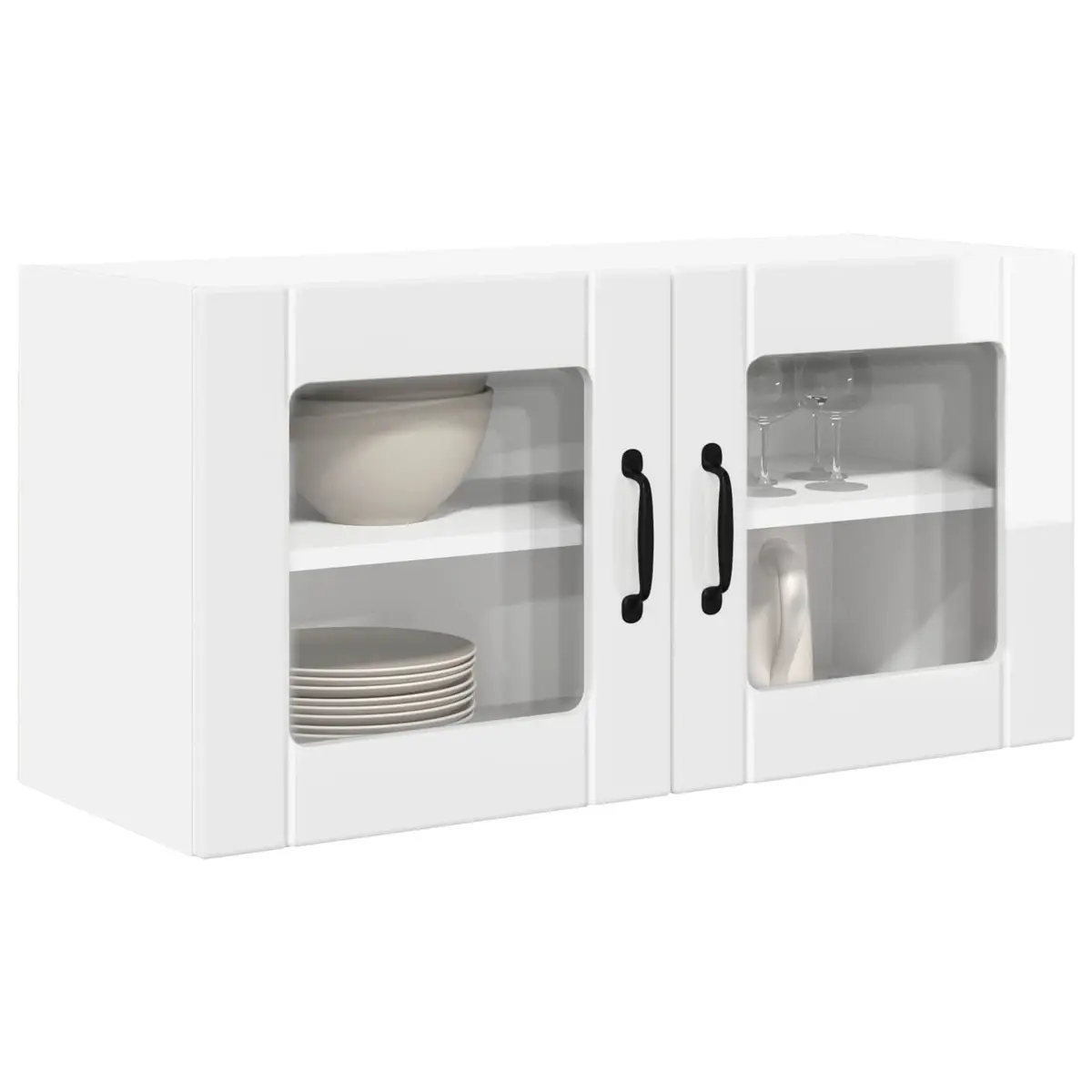 Wall Cabinet Indoor Kitchen Storage High Gloss White 80 x 31 x 40 cm