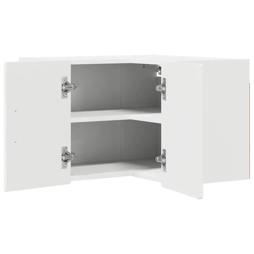Wall-Mounted White Corner Cabinet for Organized Storage