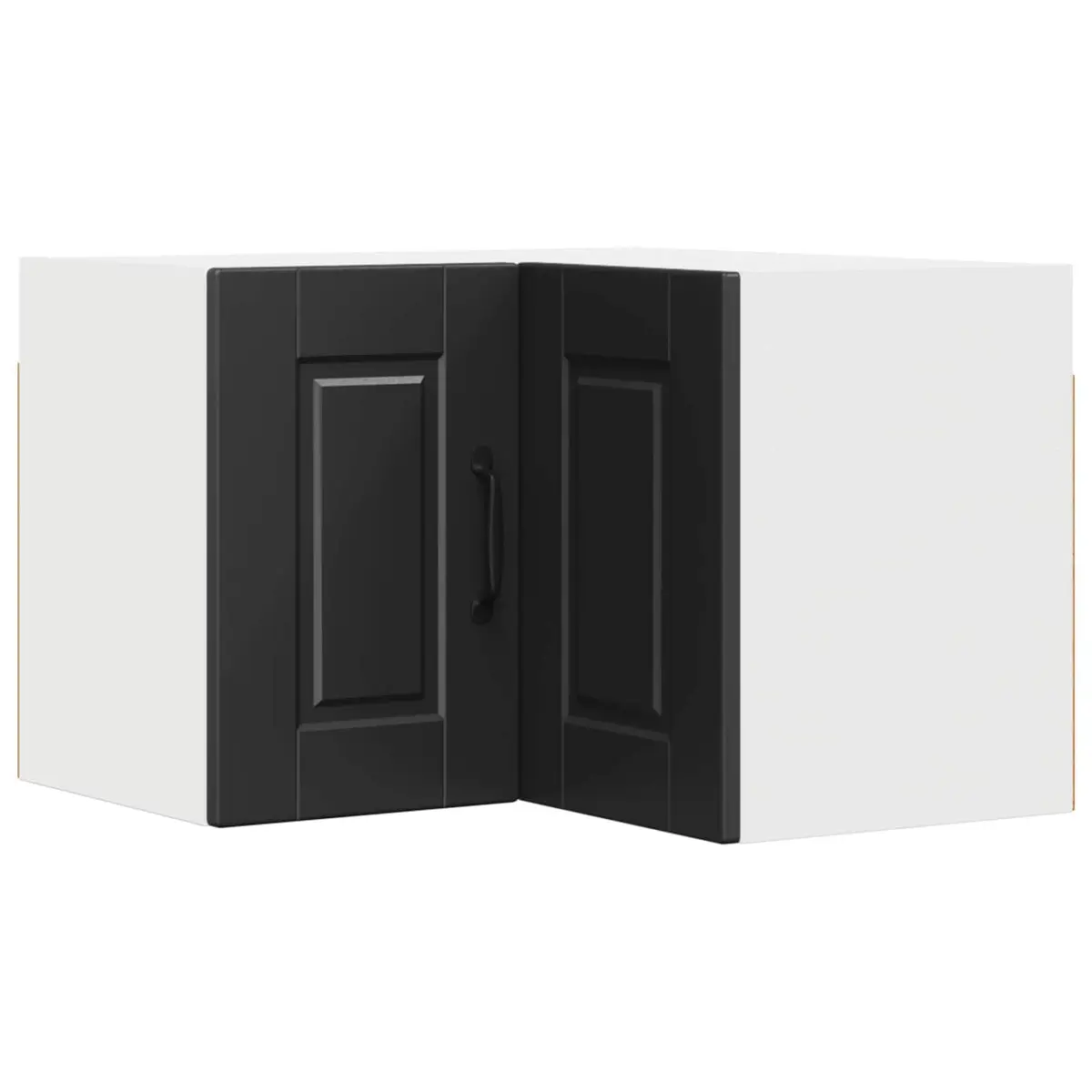 Wall Corner Kitchen Cabinet Black Storage Shelves Engineered Wood 57x57x40cm