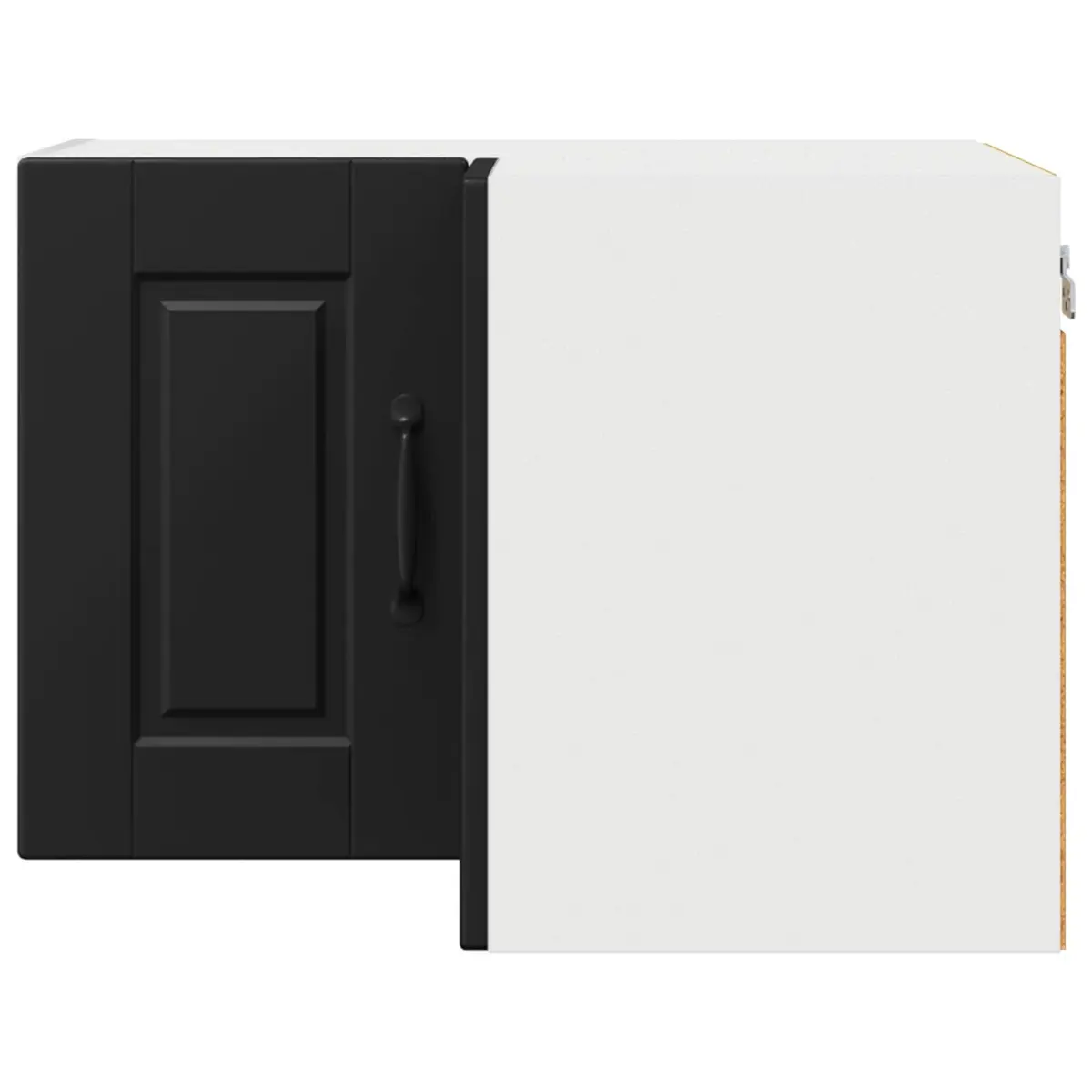 Wall Corner Kitchen Cabinet Black Storage Shelves Engineered Wood 57x57x40cm