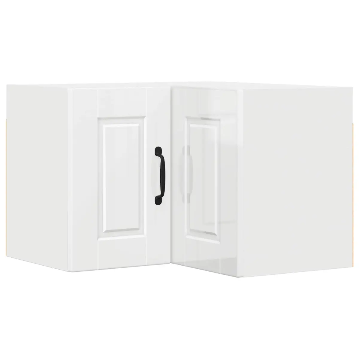 Wall Corner Kitchen Cabinet High Gloss White Storage Shelves Modern Design