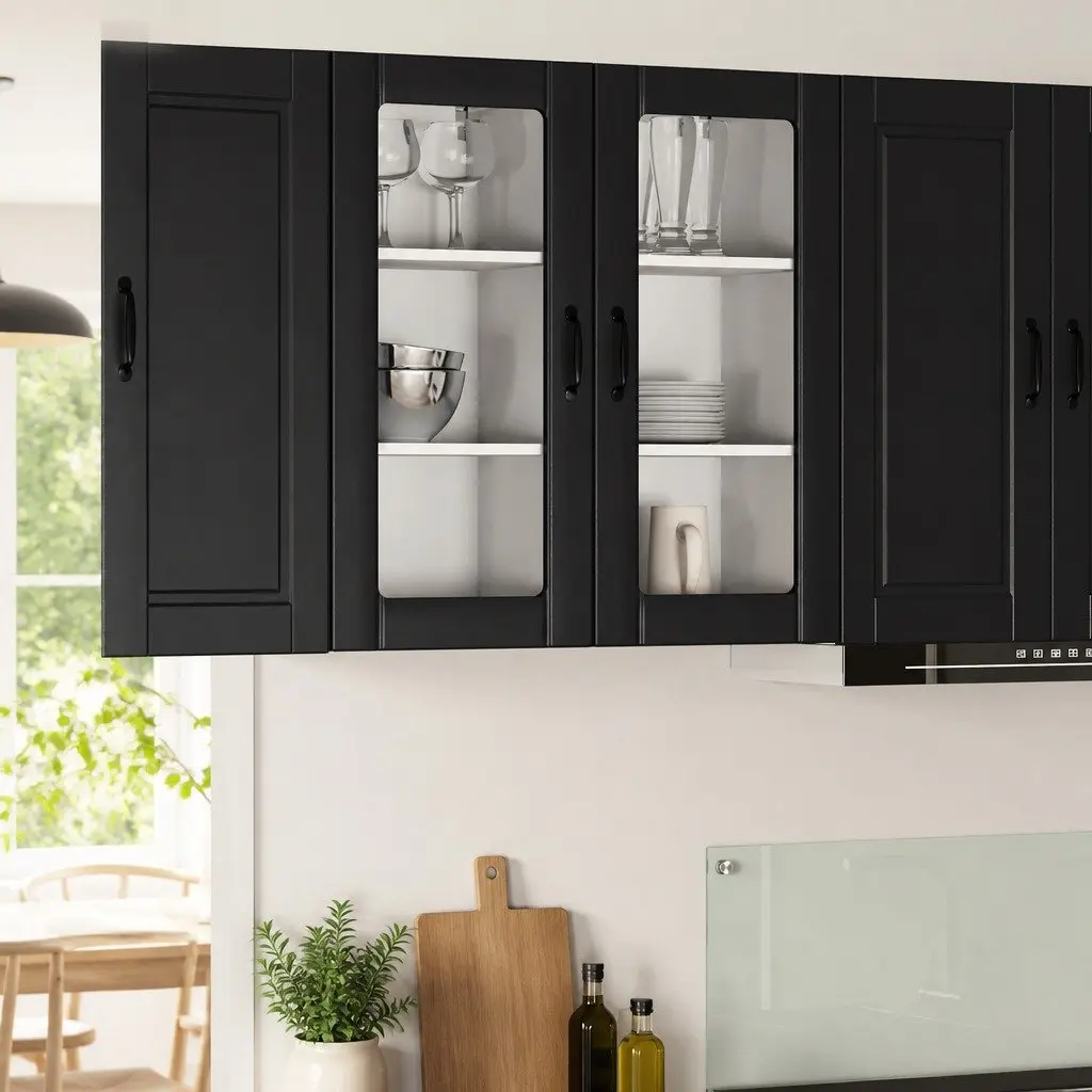 Wall Glass Cabinet Kitchen Storage Unit 40x31x80cm