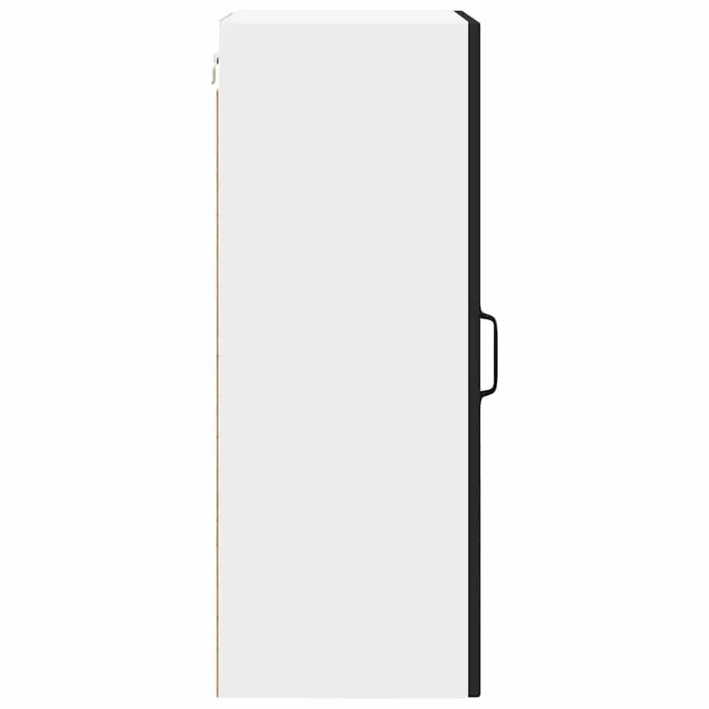 Wall Glass Cabinet Kitchen Storage Cupboard Wall Mounted Black 2 Piece