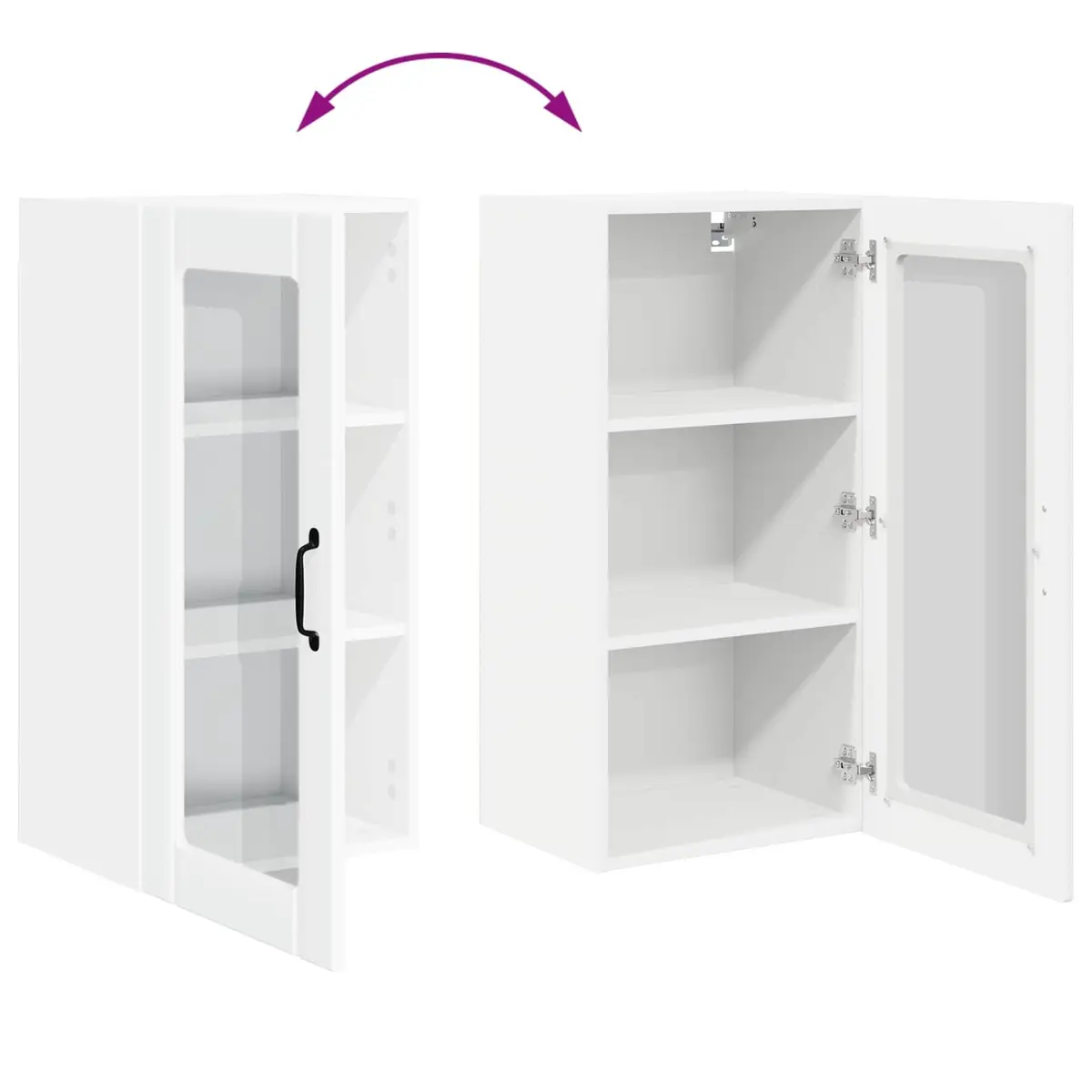 Wall-Mounted High Gloss White Kitchen Cabinet