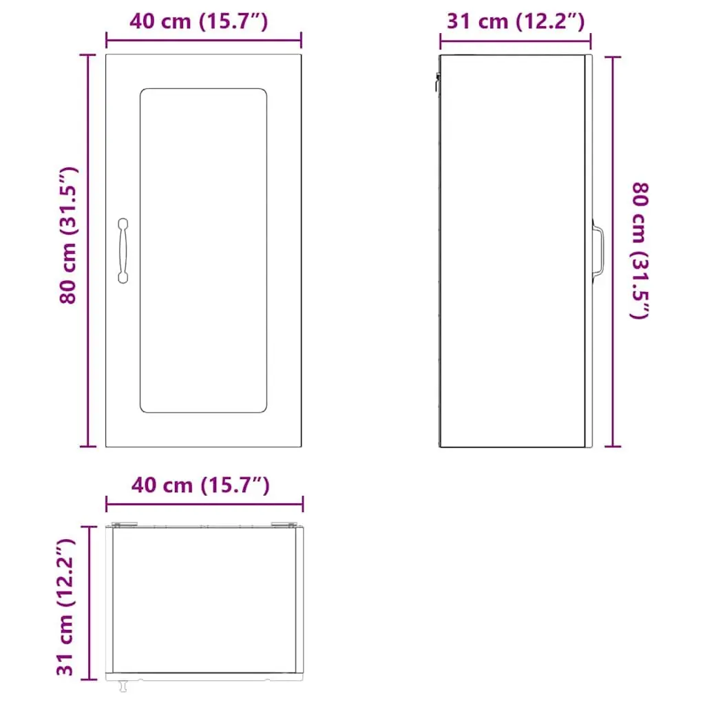 Wall-Mounted High Gloss White Kitchen Cabinet