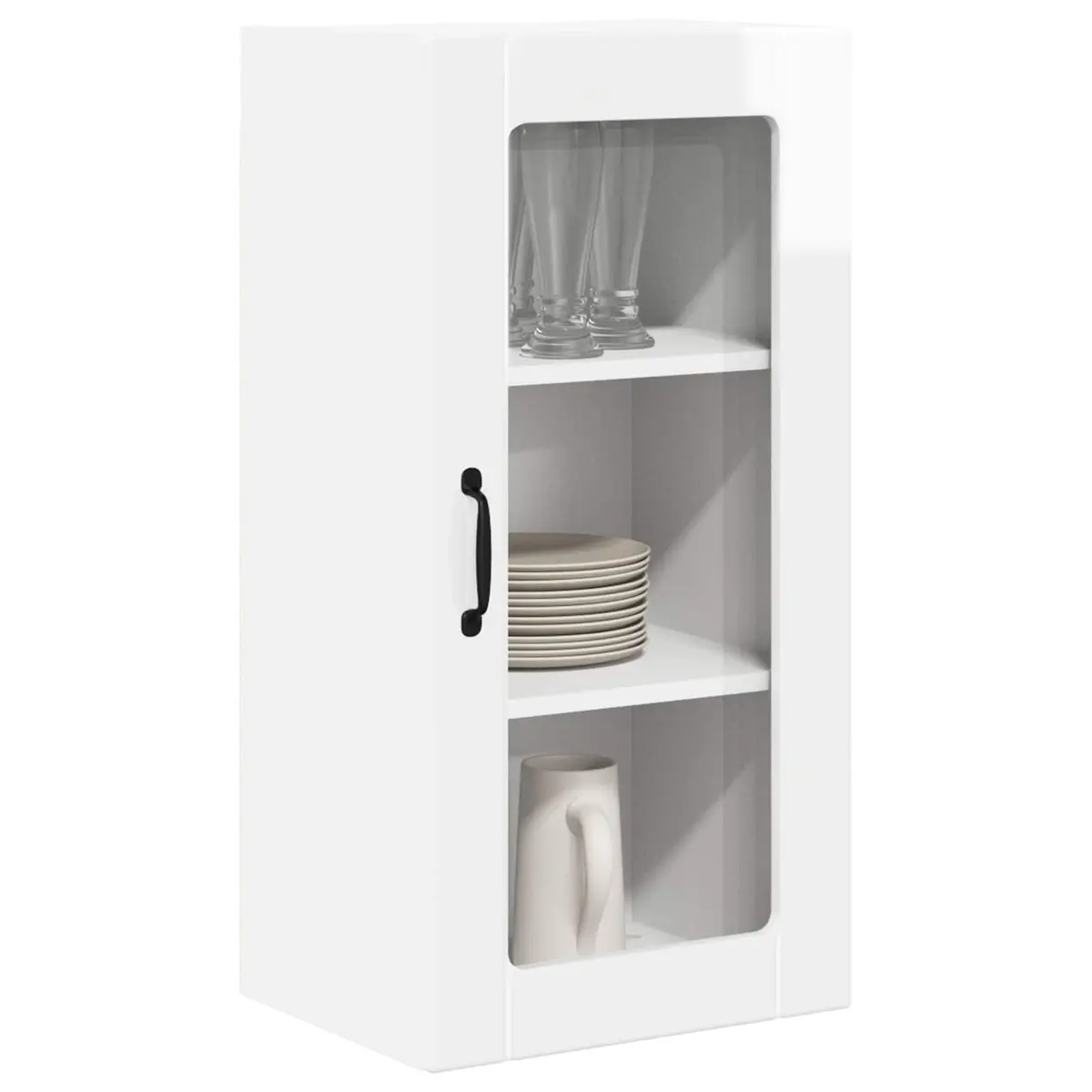 Wall-Mounted High Gloss White Kitchen Cabinet