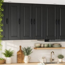 30x31x80cm Wall Cabinet - Black Engineered Wood