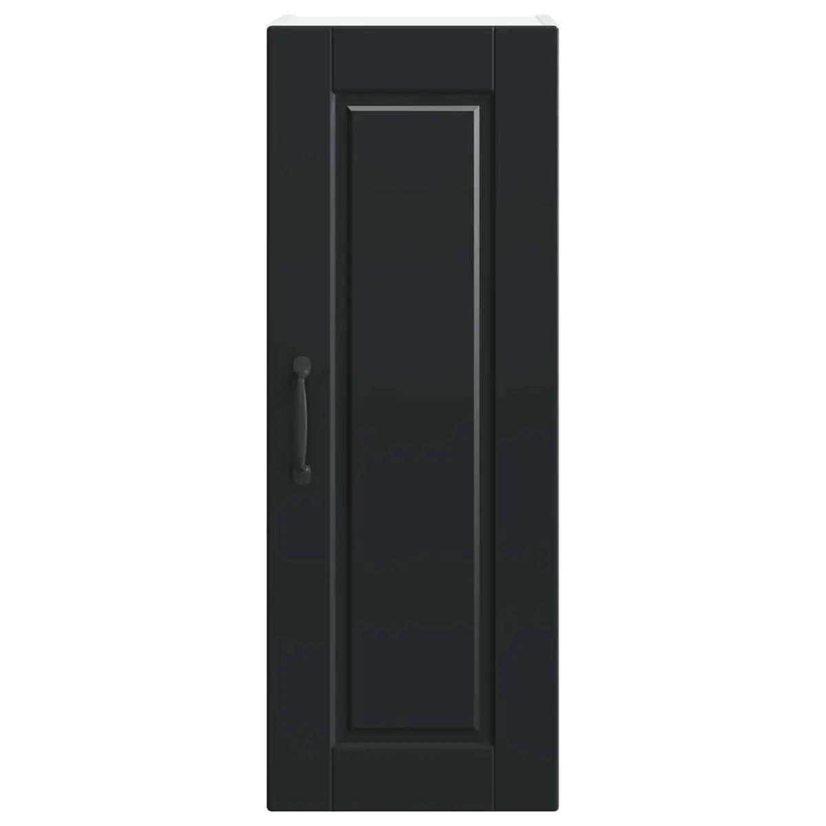 Kitchen Wall Cabinet Black Engineered Wood 30x31x80cm Modern Storage with Shelves