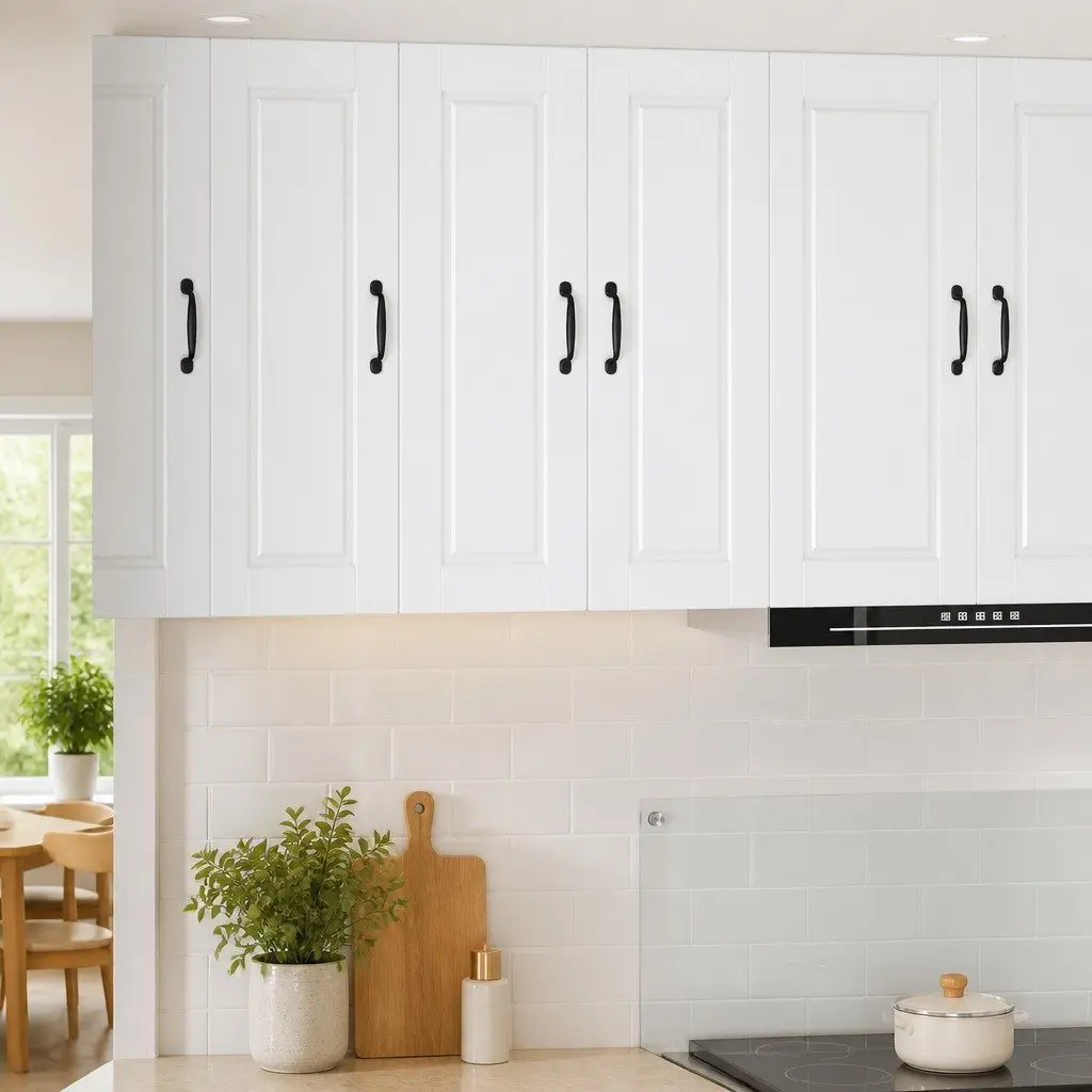 Wall Cabinet 2 Pcs Kitchen Storage High Gloss White 30x31x80cm Modern Shelves