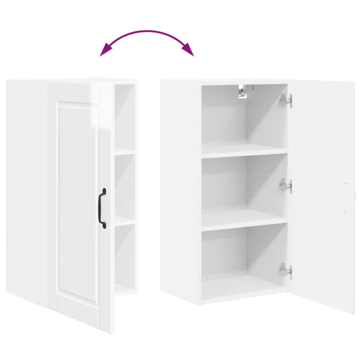 Wall-Mounted High Gloss White Kitchen Cabinet