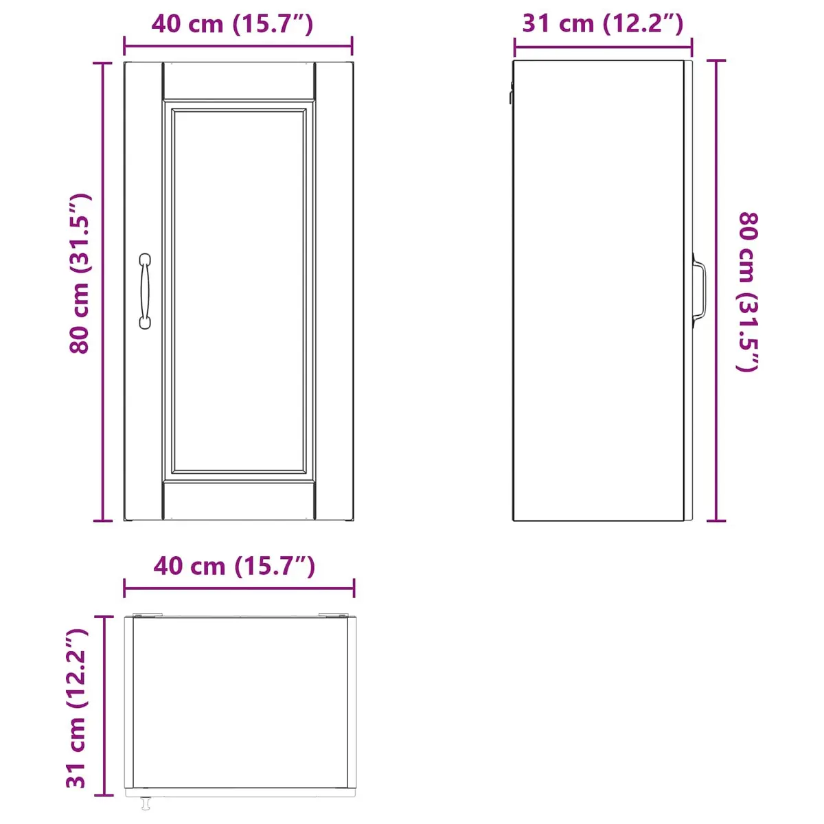 Wall-Mounted High Gloss White Kitchen Cabinet