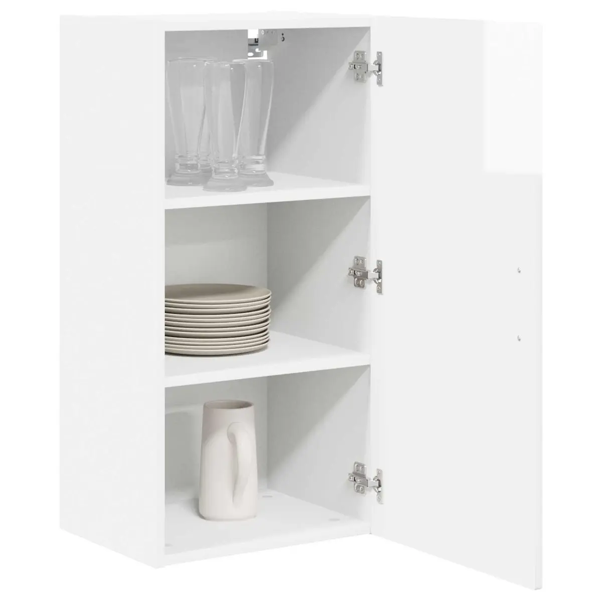 Wall-Mounted High Gloss White Kitchen Cabinet