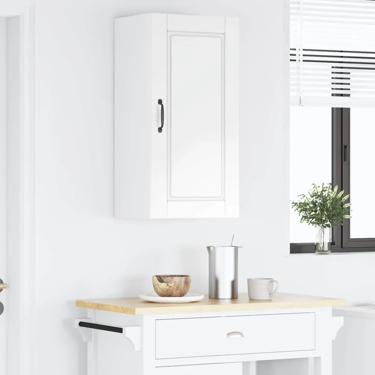 Wall-Mounted High Gloss White Kitchen Cabinet