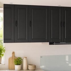 50x31x80cm Black Engineered Wood Kitchen Wall Cabinet