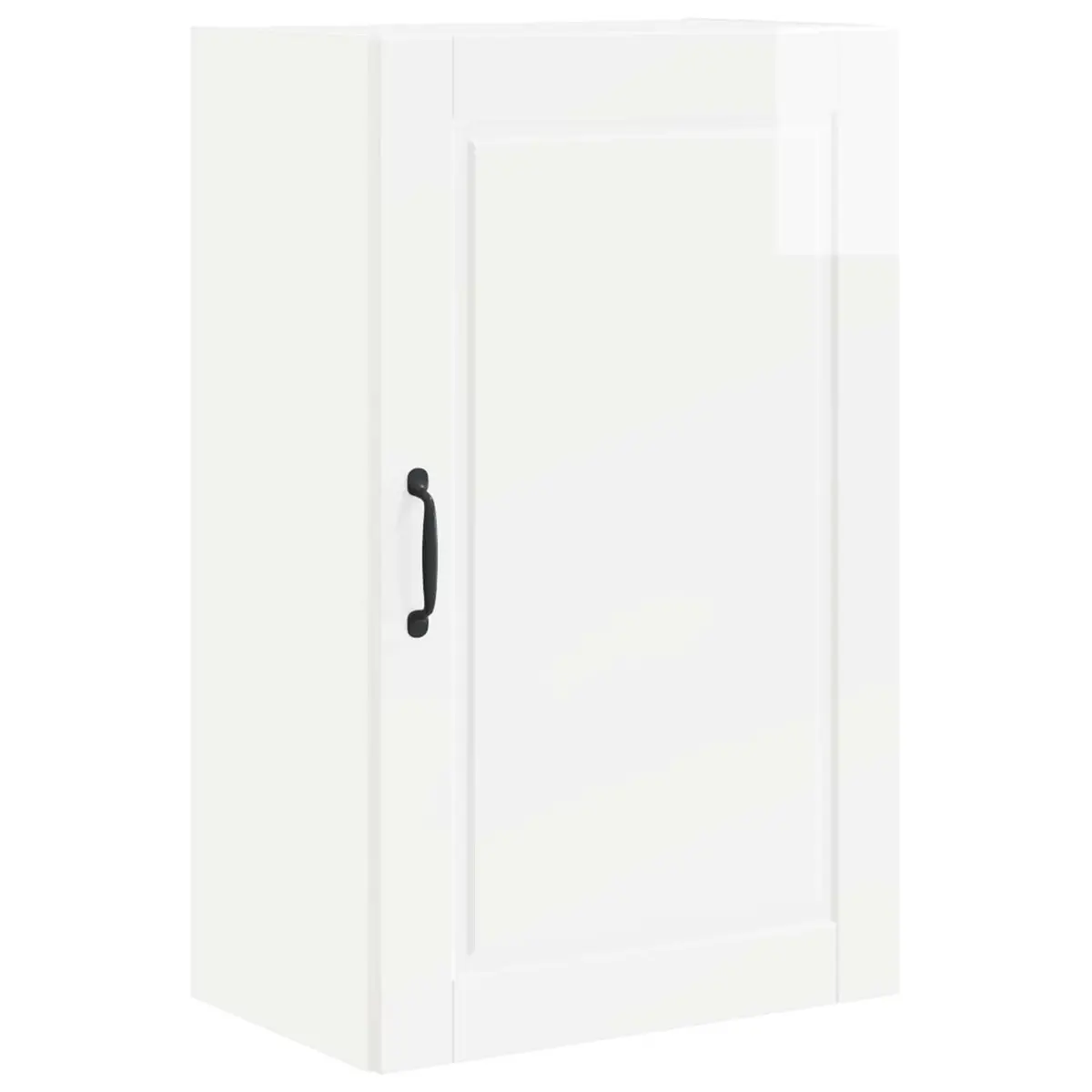 Wall Cabinet White High Gloss Kitchen Storage Shelves Compartments 50 x 31 x 80