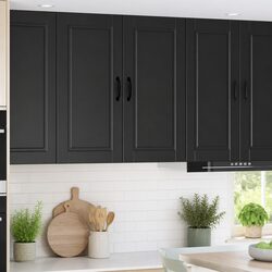Wall Cabinet PORTO Black - 80x31x80cm Engineered Wood